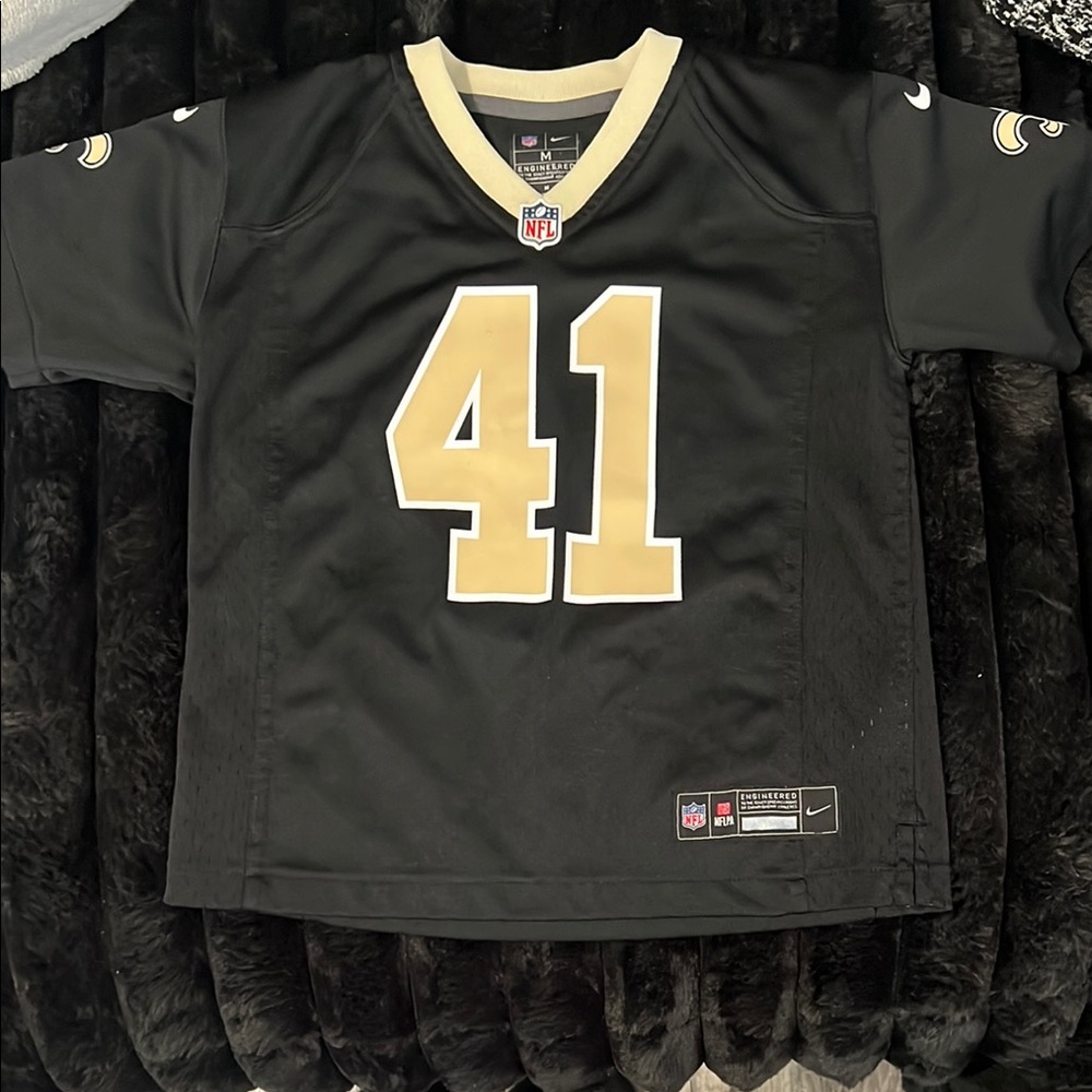 Nike Black and Gold Jersey Athletic Mesh V-Neck